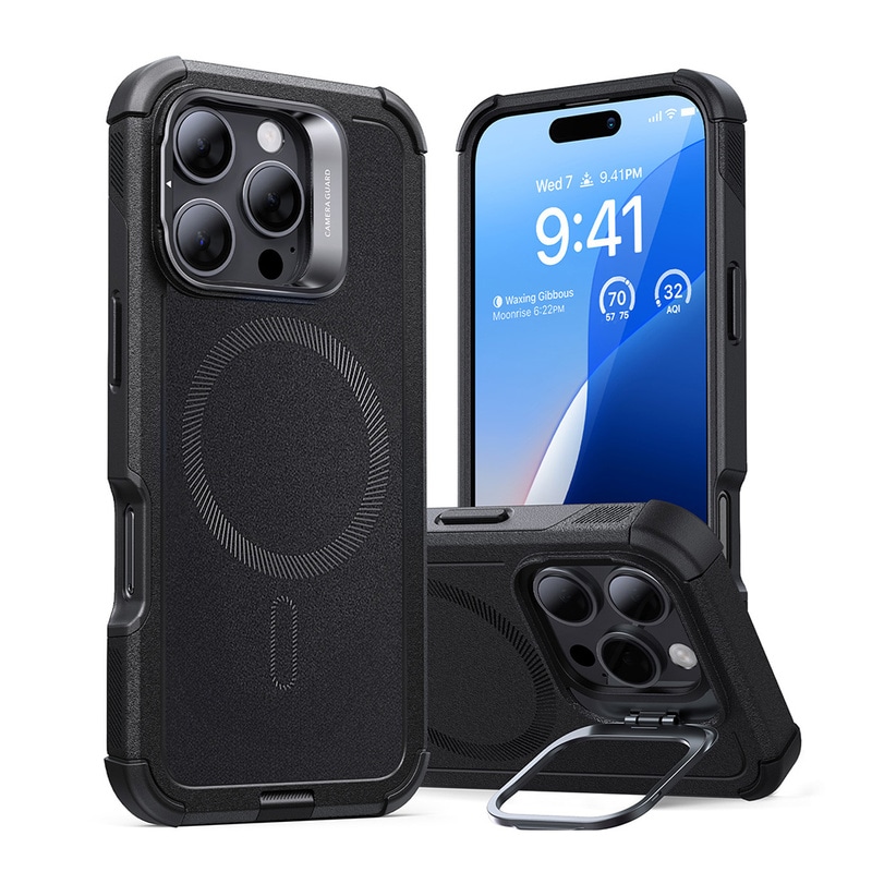 [iPhone 16 / 16 Pro / 16 Pro Max 用] Cyber Armor スタンド付き耐衝撃ケース