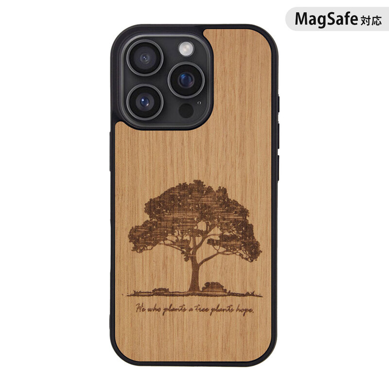[iPhone 16 / 16 Pro 用] MagSafe対応 天然木ケース Tree（ツリー）