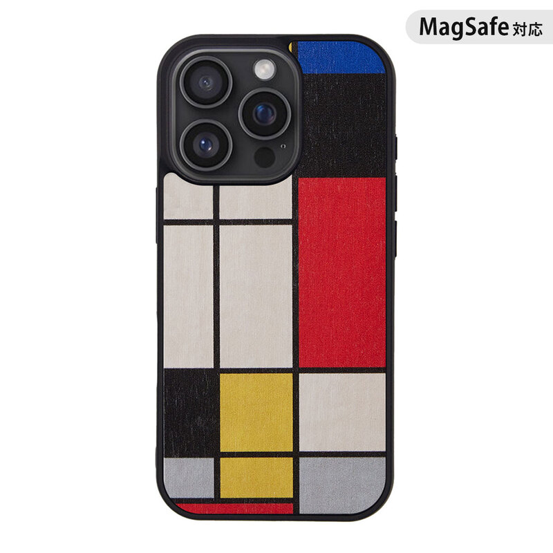 [iPhone 16 / 16 Pro 用] MagSafe対応 天然木ケース Mondrian Wood（モンドリアンウッド）