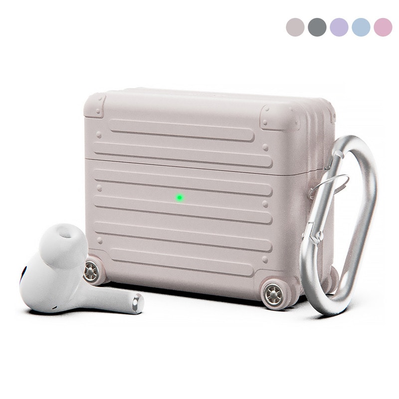 AirPods Pro (第2世代/第1世代）シリコン製キャリーケース [ 耐衝撃性 カラビナ付き スピーカーホール ]