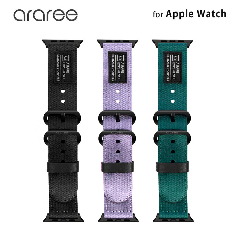 【訳あり アウトレット】 araree アップルウォッチ バンド SOFT WOVEN STRAP for Apple Watch Ultra 49mm, 45-38mm (Series 1-8,SE) 交換ベルト ステンレスバックル