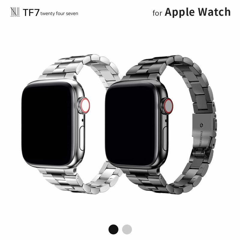 【訳あり アウトレット】 TF7 アップルウォッチ バント イージーアジャスト メタルバンド for Apple Watch Ultra 49mm, 45-38mm (Series 1-8,SE) スリム ワンタッチバックル 交換ベルト