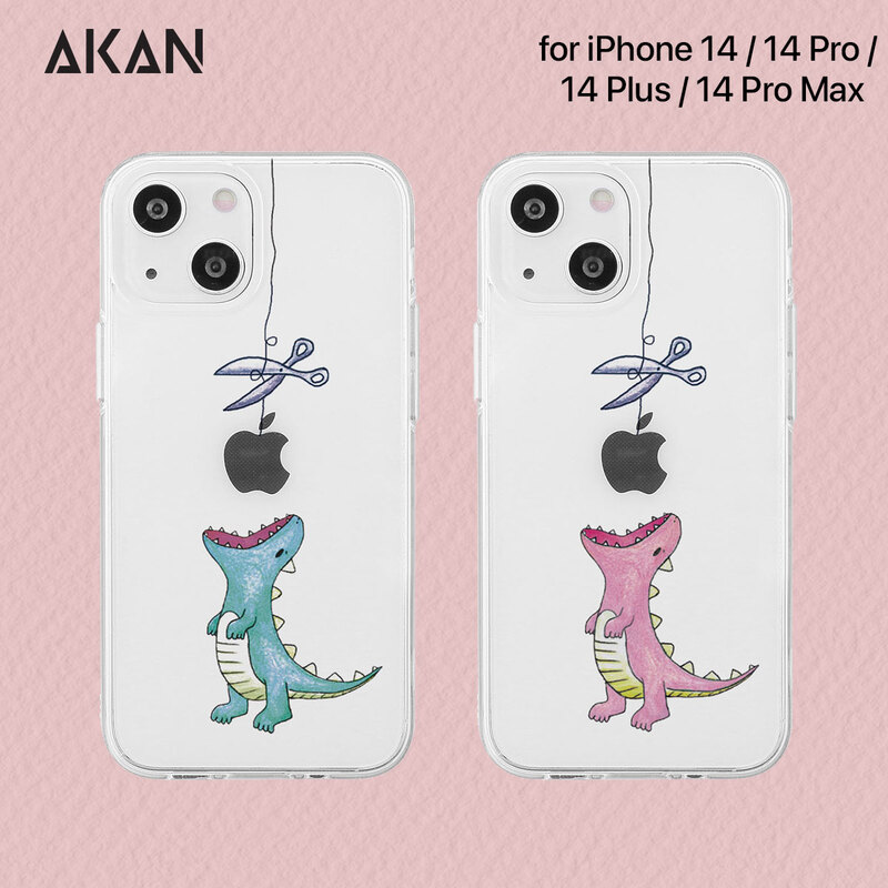 【訳あり アウトレット】 AKAN [ iPhone 14 / 14 Plus / 14 Pro / 14 Pro Max ] ソフトクリアケース はらぺこザウルス
