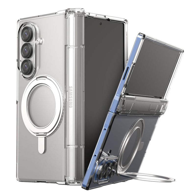 [Galaxy Z Fold7 用] MagSafe対応 Nukin 360 S リングスタンド付き フルカバー クリアケース ＜予約受付中＞