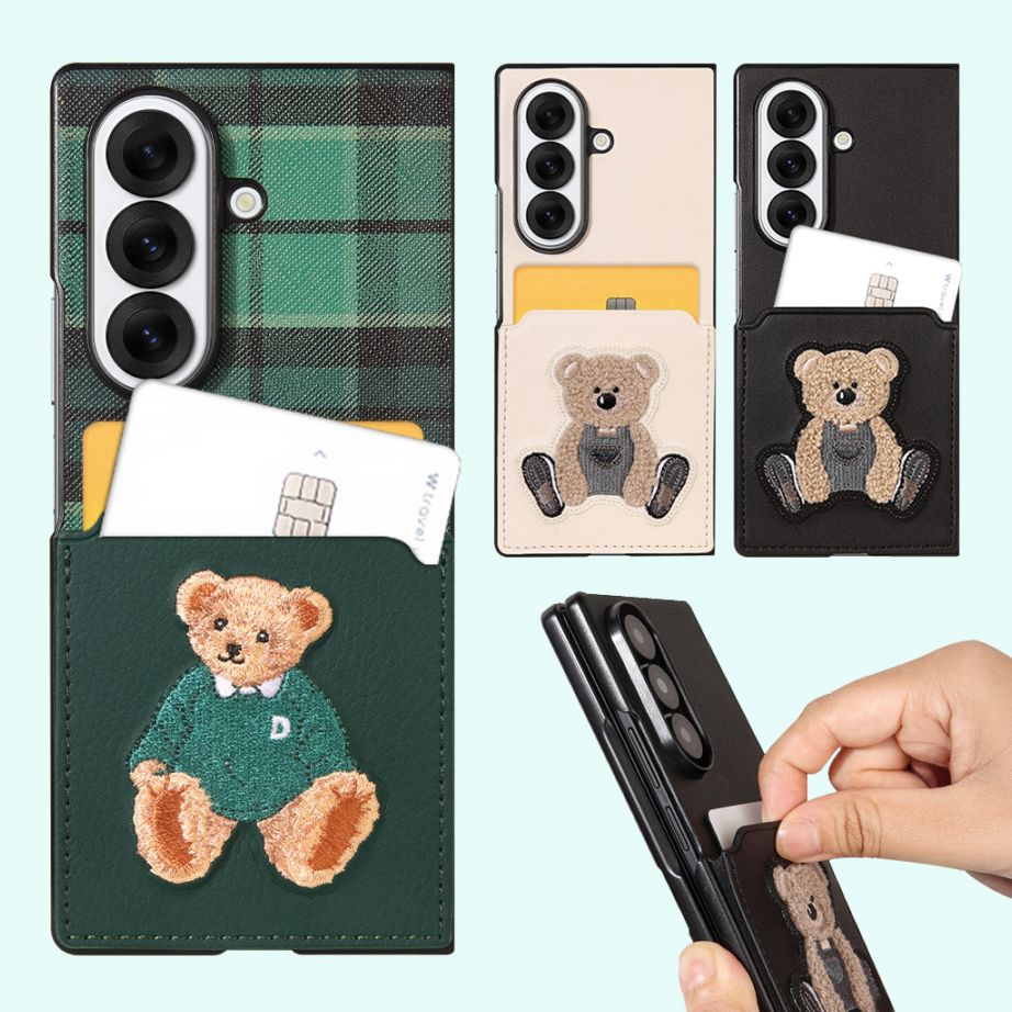 Design Skin（デザインスキン） [Galaxy Z Fold7 用] ベア 刺繍 カード