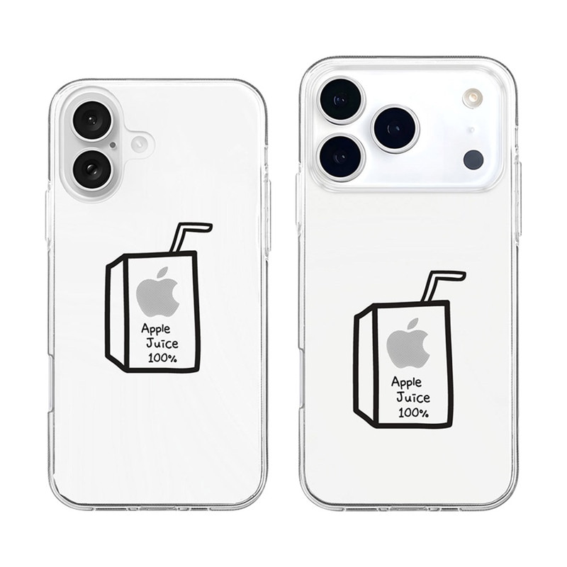 [ iPhone 17 / 17 Pro 用] ソフト クリアケース アップルジュース 透明カバー