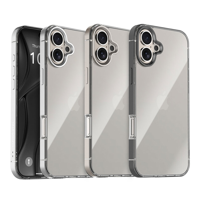 [ iPhone 17 用]  METAL CASE バンパー風 アルミニウム TPU 二重構造透明 背面カバー