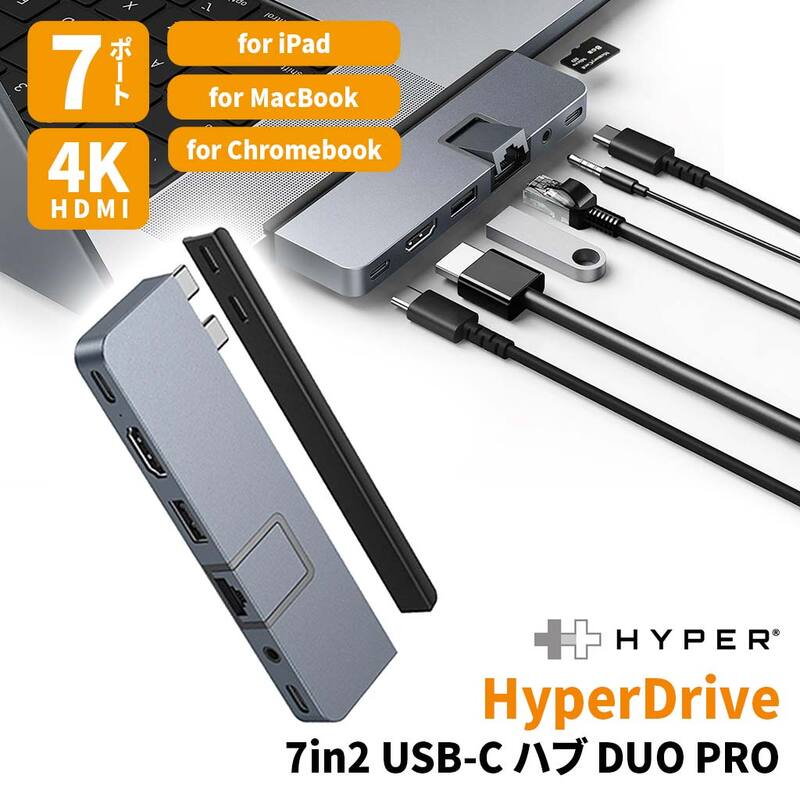 ＼セール／ HyperDrive 7in2 USB-Cハブ DUO PRO [MacBook Proに最適化]