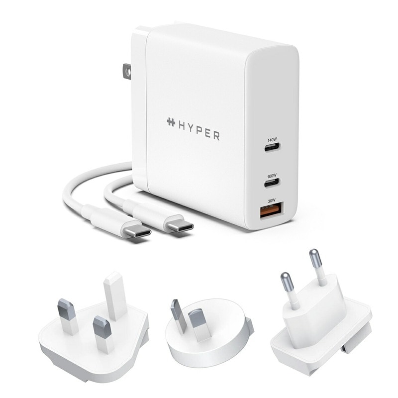 ＼セール／ HyperJuice 140W PD 3.1 電源アダプタ ACアダプタ [3ポート 同時充電 急速充電器 ]