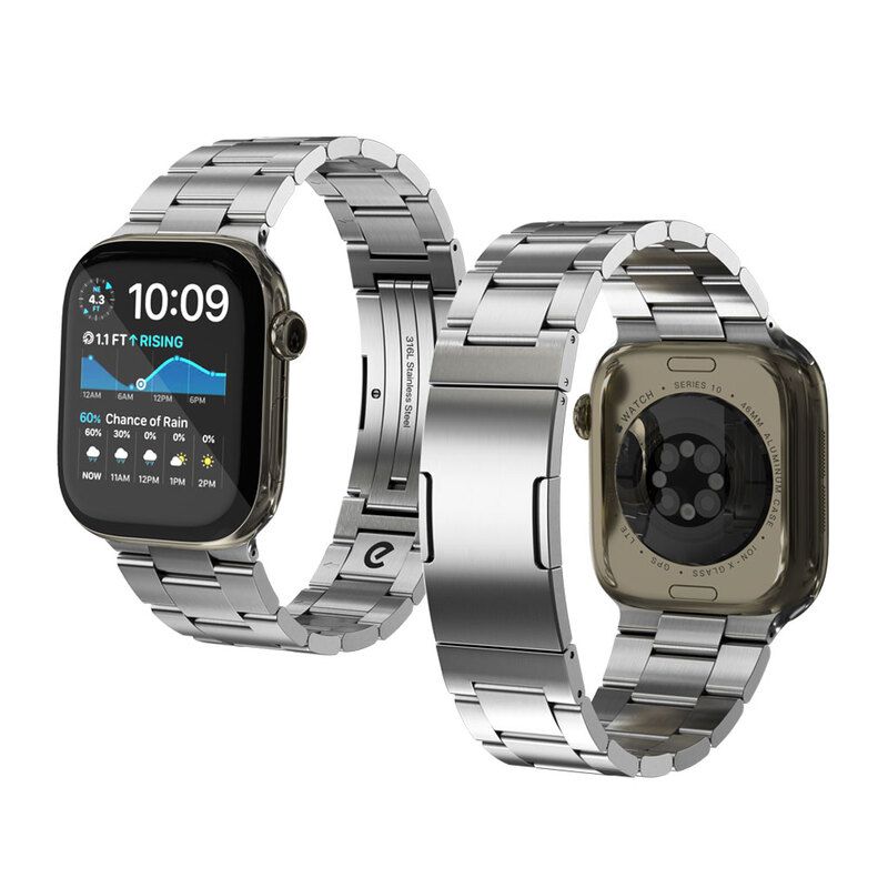 アップルウォッチ バンド Spectra プレミアムステンレスバンド  for Apple Watch 49/46/45/44mm ポリッシュシルバー