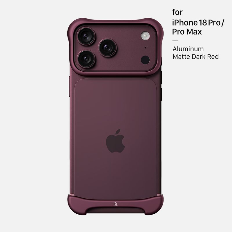 [ iPhone 18 Pro / iPhone 18 Pro Max 用] アルミ・マットダークレッド バンパー ケース | アークパルス ＜予約受付中＞