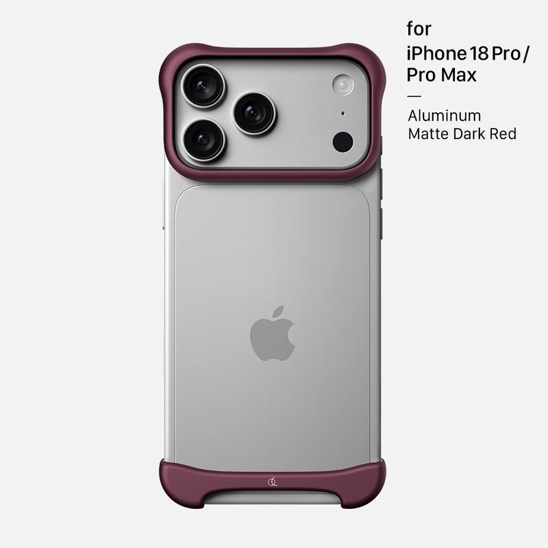 [ iPhone 18 Pro / iPhone 18 Pro Max 用] アルミ・マットダークレッド バンパー ケース | アークパルス ＜予約受付中＞