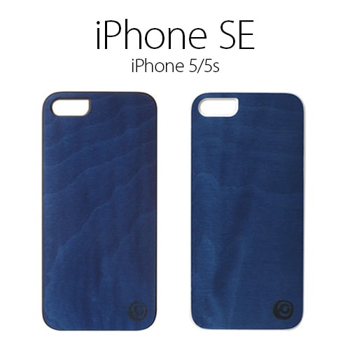 iPhone SE/5/5s ケース Man & Wood Real wood case Vivid Midnight Blue（マンアンドウッド ミッドナイトブルー）アイフォン 天然木