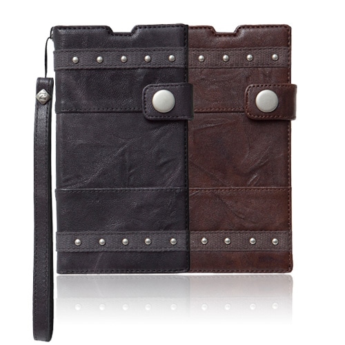 docomo au 【Xperia Z1】ZENUS Prestige Bohemian Diary （プレステージ ボヘミアンダイアリー ） スナップボタン ストラップ付 本革