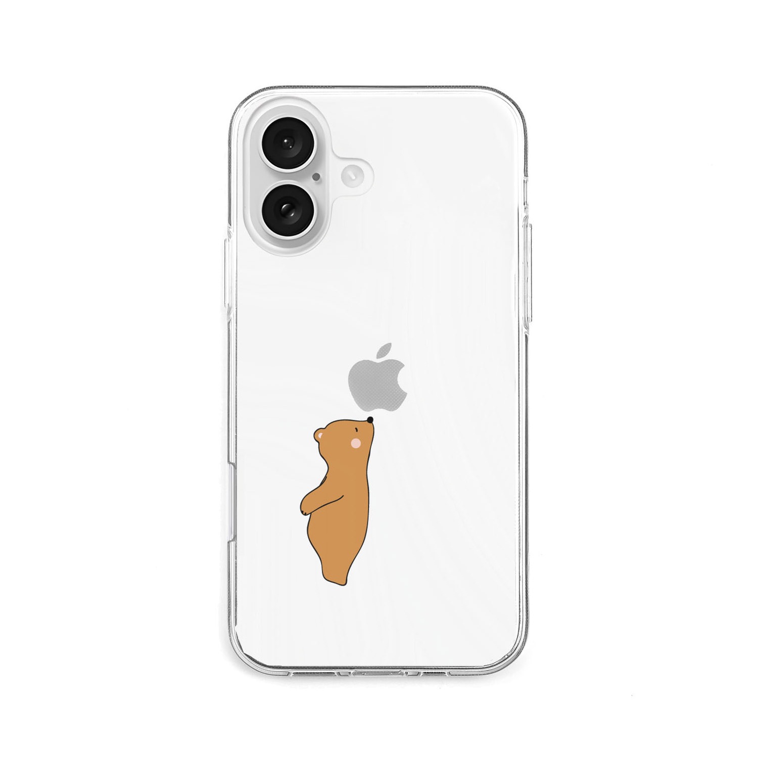 [ iPhone 17 / 17 Pro 用] ソフト クリアケース リンゴの香りを堪能 ベア 透明カバー for iPhone 16 / 16 Pro