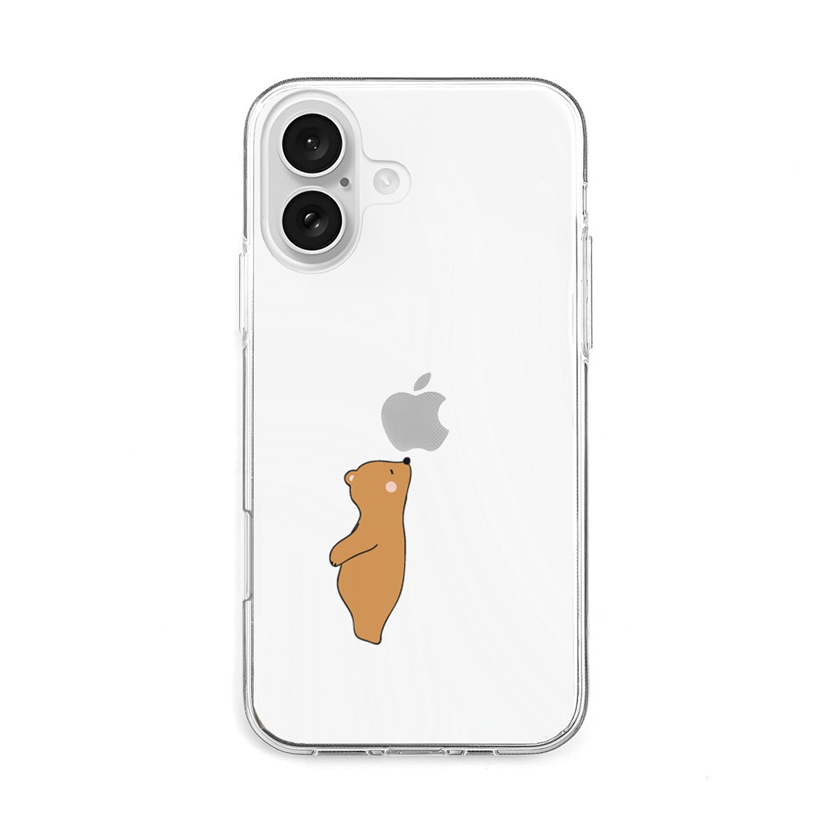 [ iPhone 17 / 17 Pro 用] ソフト クリアケース リンゴの香りを堪能 ベア 透明カバー for iPhone 16 / 16 Pro