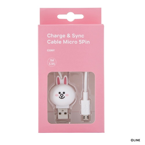 マイクロ USB ケーブル LINE FRIENDS 充電 データ転送 対応 ラインフレンズ 1m Micro USB 「LINE FRIENDS公式ライセンス商品」