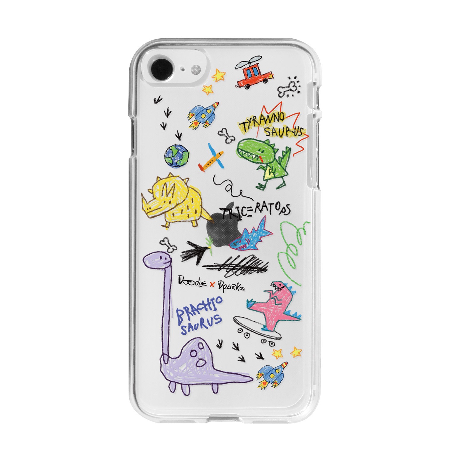 iPhone SE3 ケース カバー ソフト クリア バックカバー Dparks DINO ダイノ 【 iPhone SE (第3/2世代)、、iPhone 8 / 7 】 背面カバー型 アイフォンケース