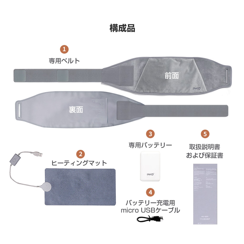 「テレビ紹介」INKO インクで温める プレミアムヒーティン ホットHaramaki ポケット USB ヒーター（ウエストウォーマー）電磁波 フリー あたたかグッズ