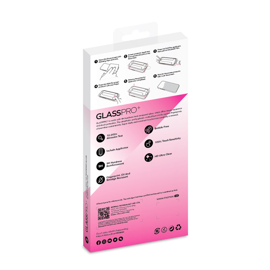 momax [ iPhone 15 用] GlassPro+ 強化 ガラスフイルム クリア 画面 保護フィルム