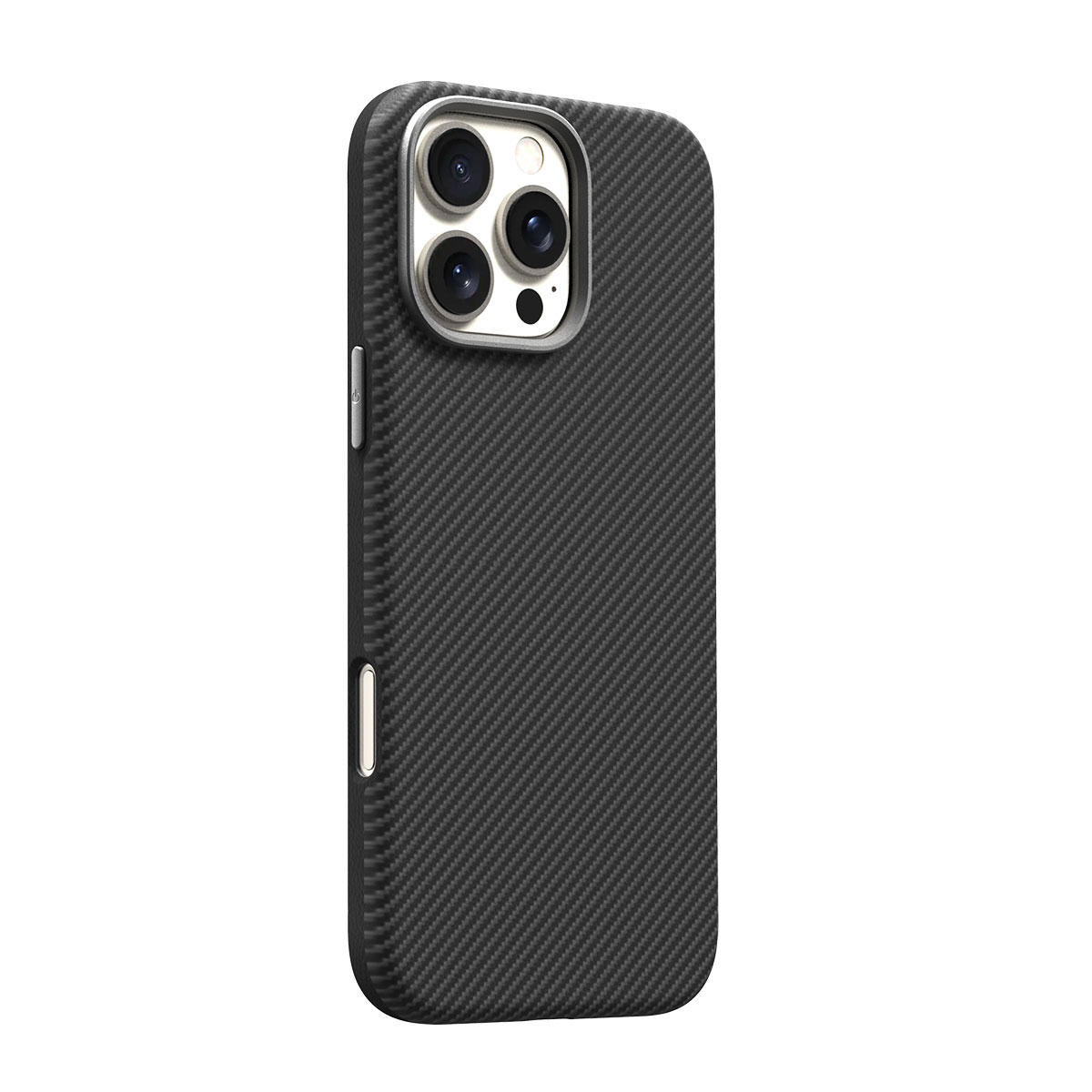 [iPhone 16 Pro / 16 Pro Max 用] PELLIS MagSafe対応 レザーケース カーボン風