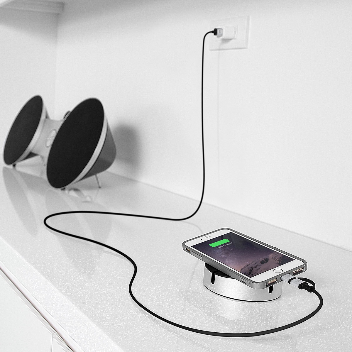 MFi認証 ライトニング＆micro-USB 変換ケーブル Just Mobile AluCable Duo（ジャストモバイル アルケーブルデュオ）1.5M 2in1タイプ アルミ製 充電 データ転送対応