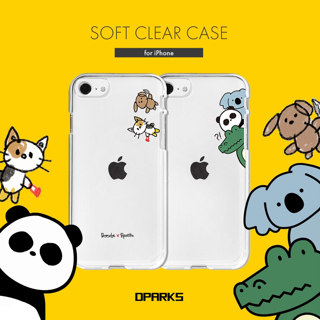 iPhone SE (第3世代 / 2022年) ケース カバー ソフト クリア バックカバー Dparks おでかけとのぞき【 iPhone SE (第2世代)、iPhone 8 / 7 】 背面カバー型 アイフォンケース