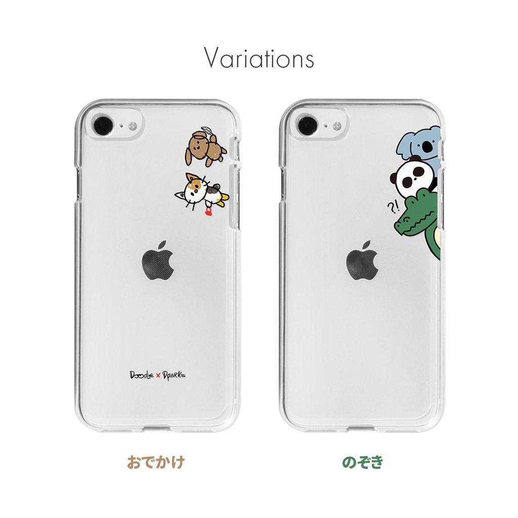 iPhone SE (第3世代 / 2022年) ケース カバー ソフト クリア バックカバー Dparks おでかけとのぞき【 iPhone SE (第2世代)、iPhone 8 / 7 】 背面カバー型 アイフォンケース