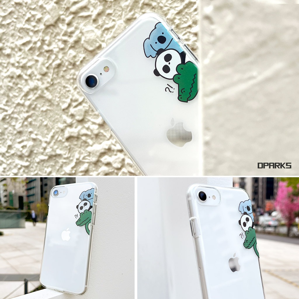iPhone SE (第3世代 / 2022年) ケース カバー ソフト クリア バックカバー Dparks おでかけとのぞき【 iPhone SE (第2世代)、iPhone 8 / 7 】 背面カバー型 アイフォンケース