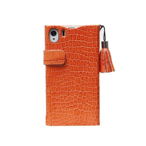 docomo au 【Xperia Z1】ZENUS Prestige Prima Croco Diary （プレステージ プリマクロコダイアリー ） ストラップ付 スナップボタン 牛革