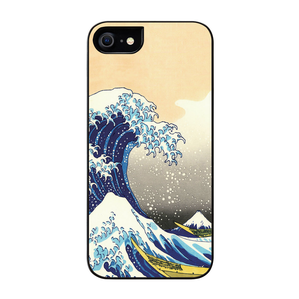 iPhone SE3 ケース 天然貝 バックカバー ikins 神奈川沖浪裏 【 iPhone 13 / 13 Pro / iPhone 12 / 12 Pro / iPhone SE (第3/2世代)、、iPhone 8 / 7 】