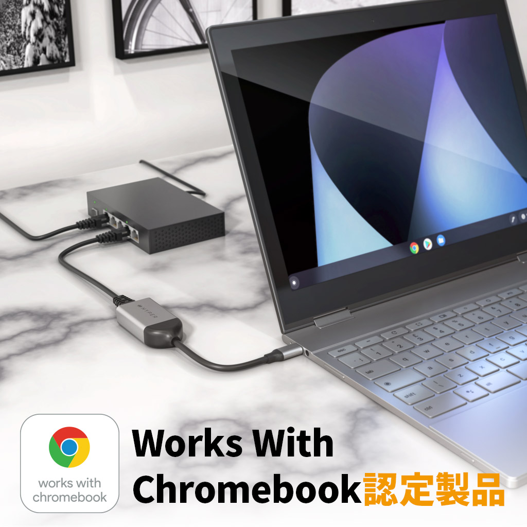 HyperDrive USB-C to 2.5Gbps Ethernet アダプタ [有線LAN 高速イーサネット Works With Chromebook認証]