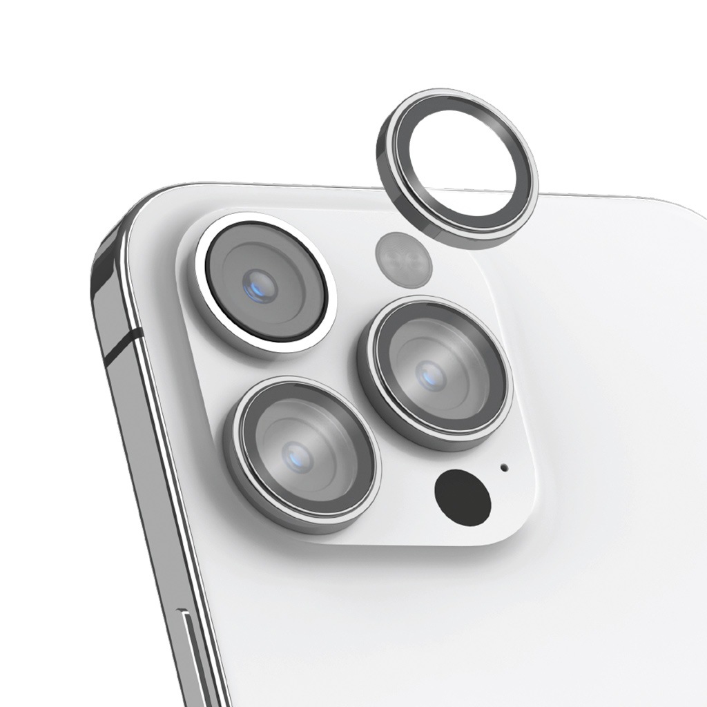 momax [ iPhone 15 / 15 Pro / 15 Pro Max / 15 Plus 用] GlassPro+ カメラ専用強化ガラスフィルム ブラック シルバー 保護フィルム