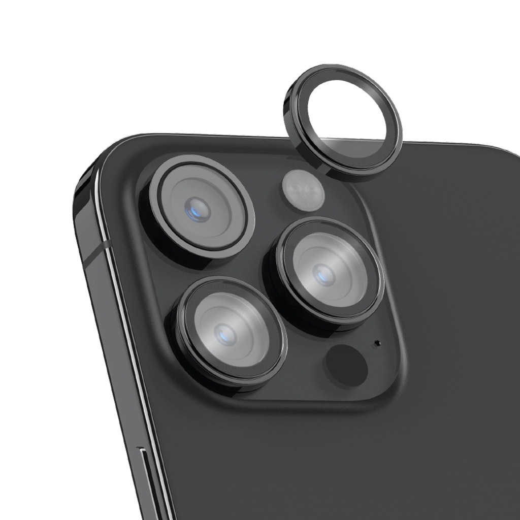 momax [ iPhone 15 / 15 Pro / 15 Pro Max / 15 Plus 用] GlassPro+ カメラ専用強化ガラスフィルム ブラック シルバー 保護フィルム