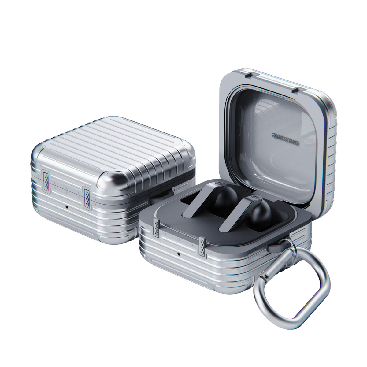 [Galaxy Buds4 / Buds4 Pro用] キャリーケース [ ハードケース スピーカーホール LED表示対応 ]