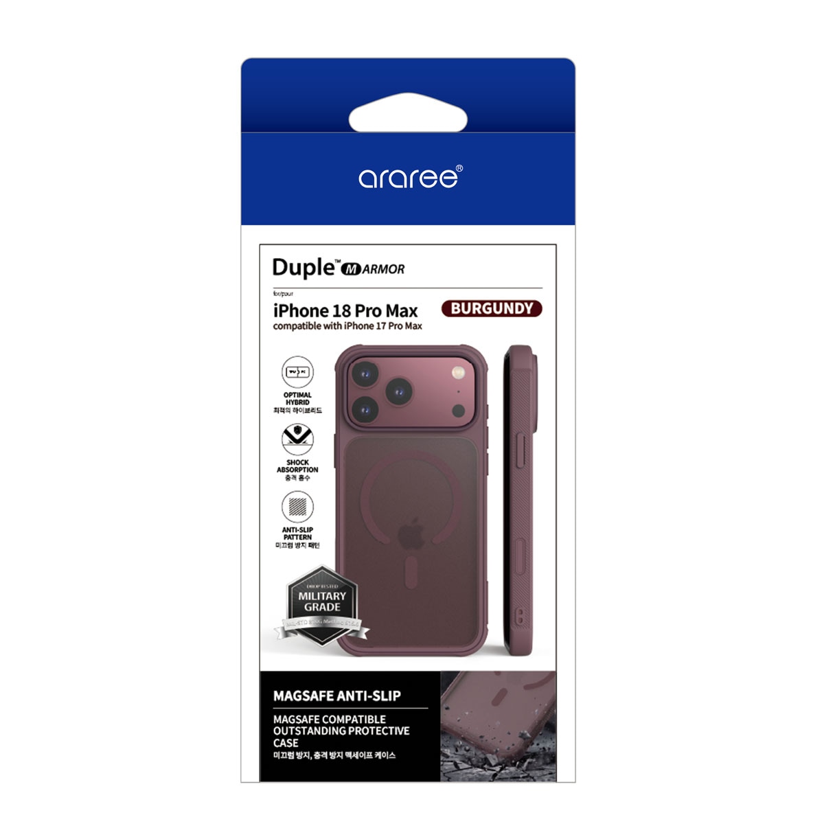 [ iPhone 18 Pro / iPhone 18 Pro Max 用] MagSafe対応 DUPLE M ARMOR ハイブリッドケース 米軍MIL規格準拠 背面カバー ＜予約受付中＞