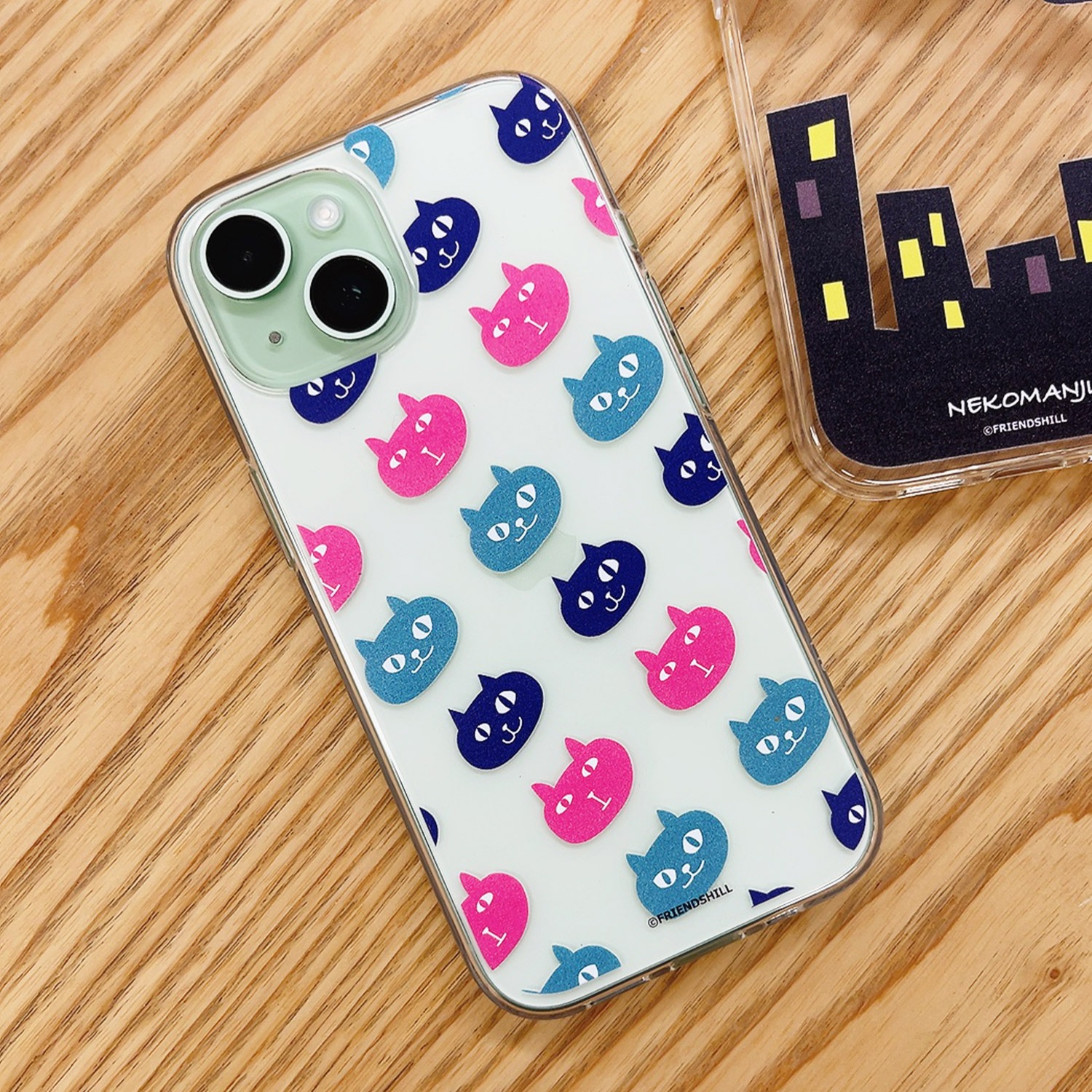 [iPhone 16 / 16 Pro / 16 Plus / 16 Pro Max 用] ネコマンジュウ ソフト クリアケース for iPhone 16 / 15 / 14 シリーズ 公式ライセンス品