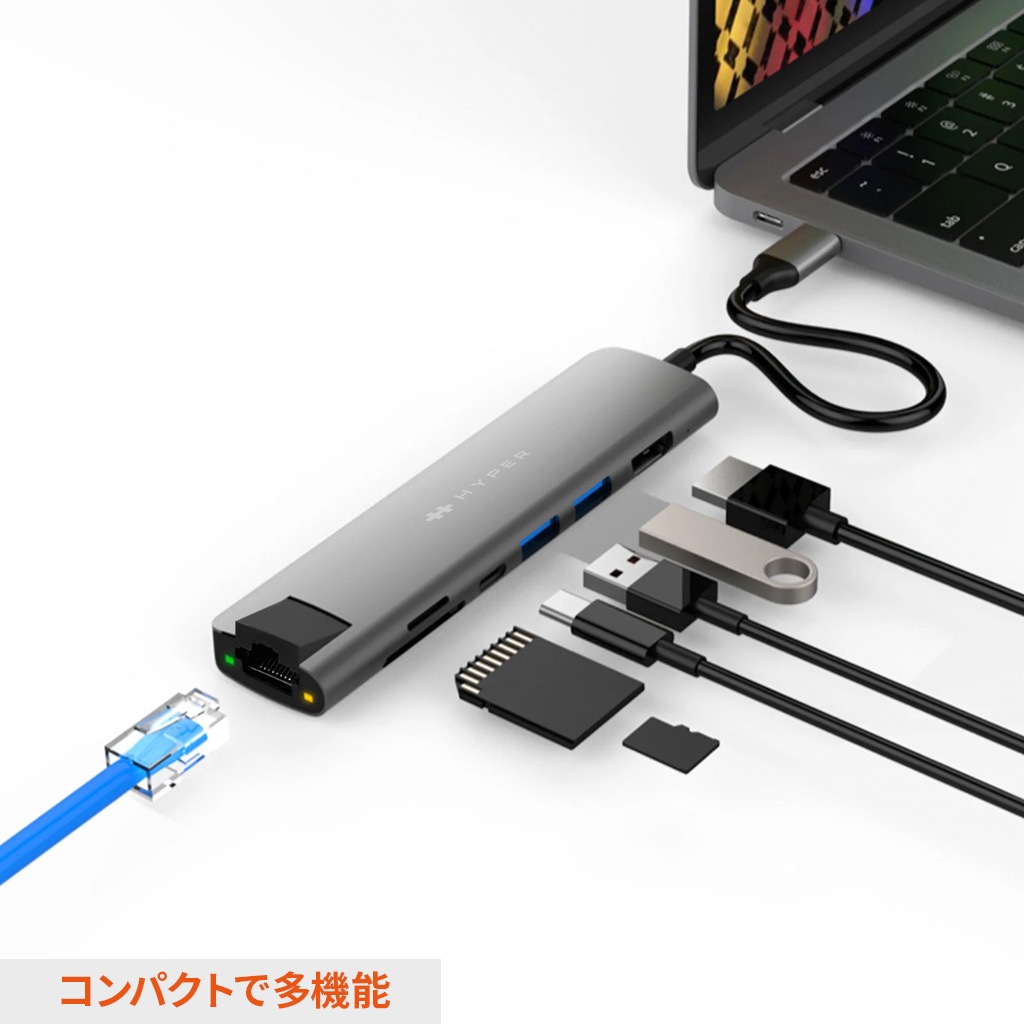HyperDrive SLAB 7-in-1 USB-C ハブ HYPER++