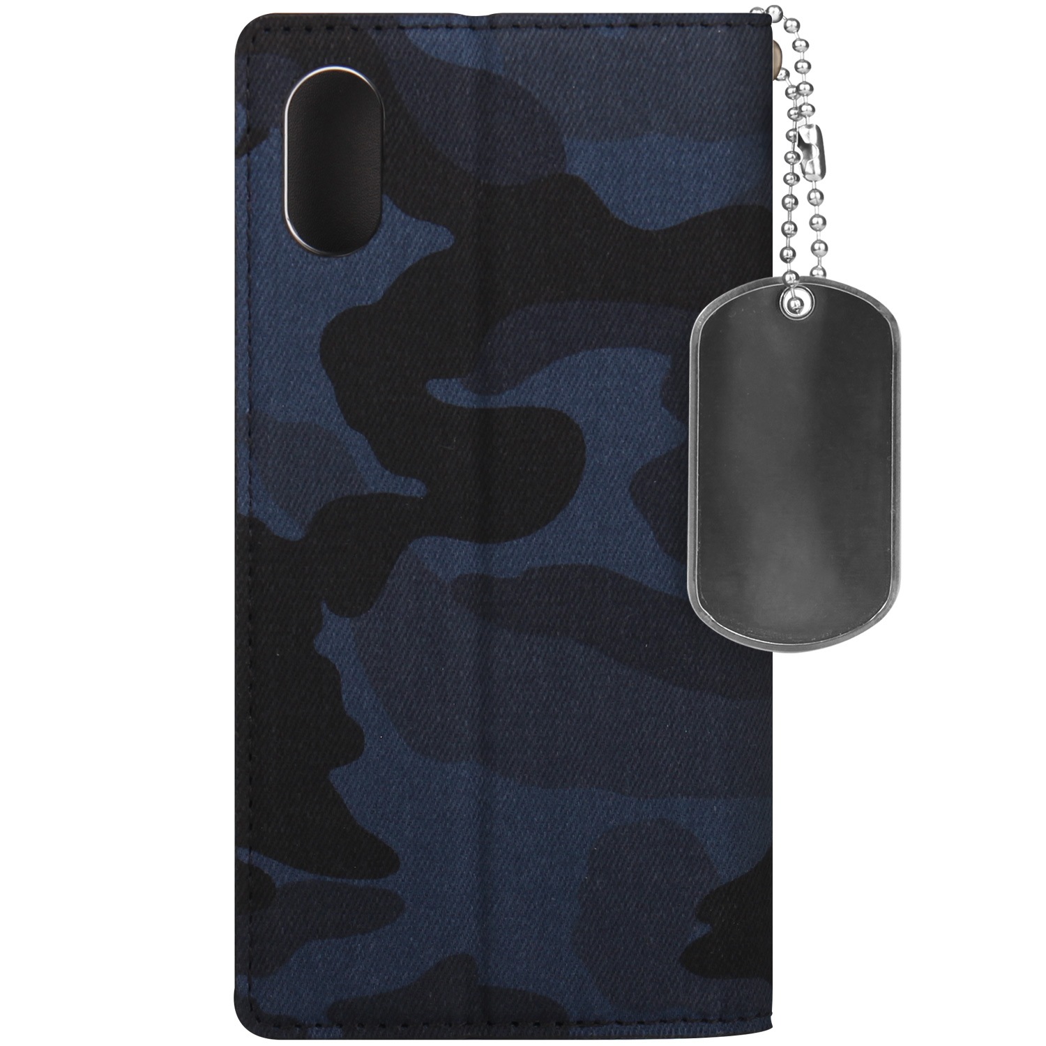 iPhone SE 第2世代 se2 ケース iPhone XS/X/8/7 ケース 手帳型 HANSMARE CAMO CASE（ハンスマレ カモケース）アイフォン カバー スタンド機能付き カモフラ柄 ドッグタグ スタッズ