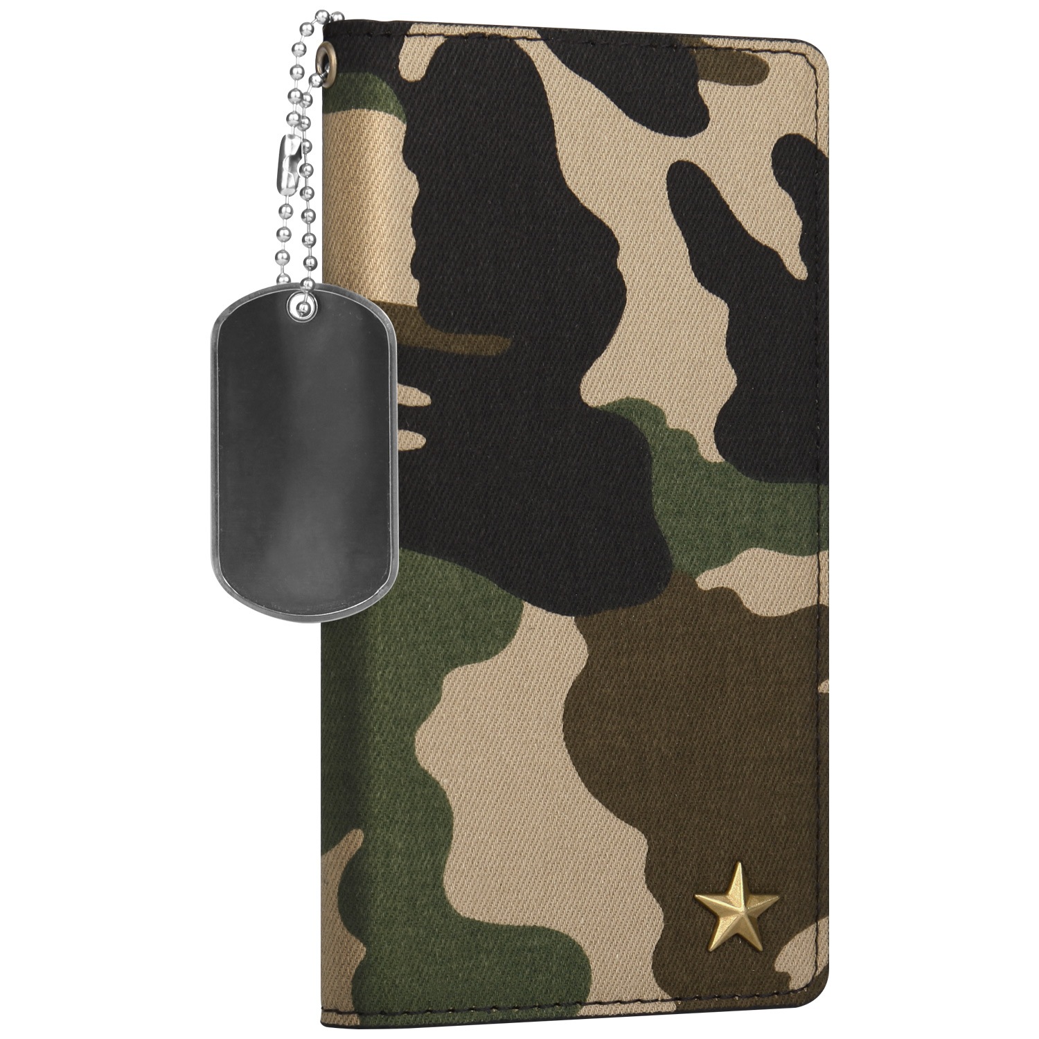 iPhone SE 第2世代 se2 ケース iPhone XS/X/8/7 ケース 手帳型 HANSMARE CAMO CASE（ハンスマレ カモケース）アイフォン カバー スタンド機能付き カモフラ柄 ドッグタグ スタッズ