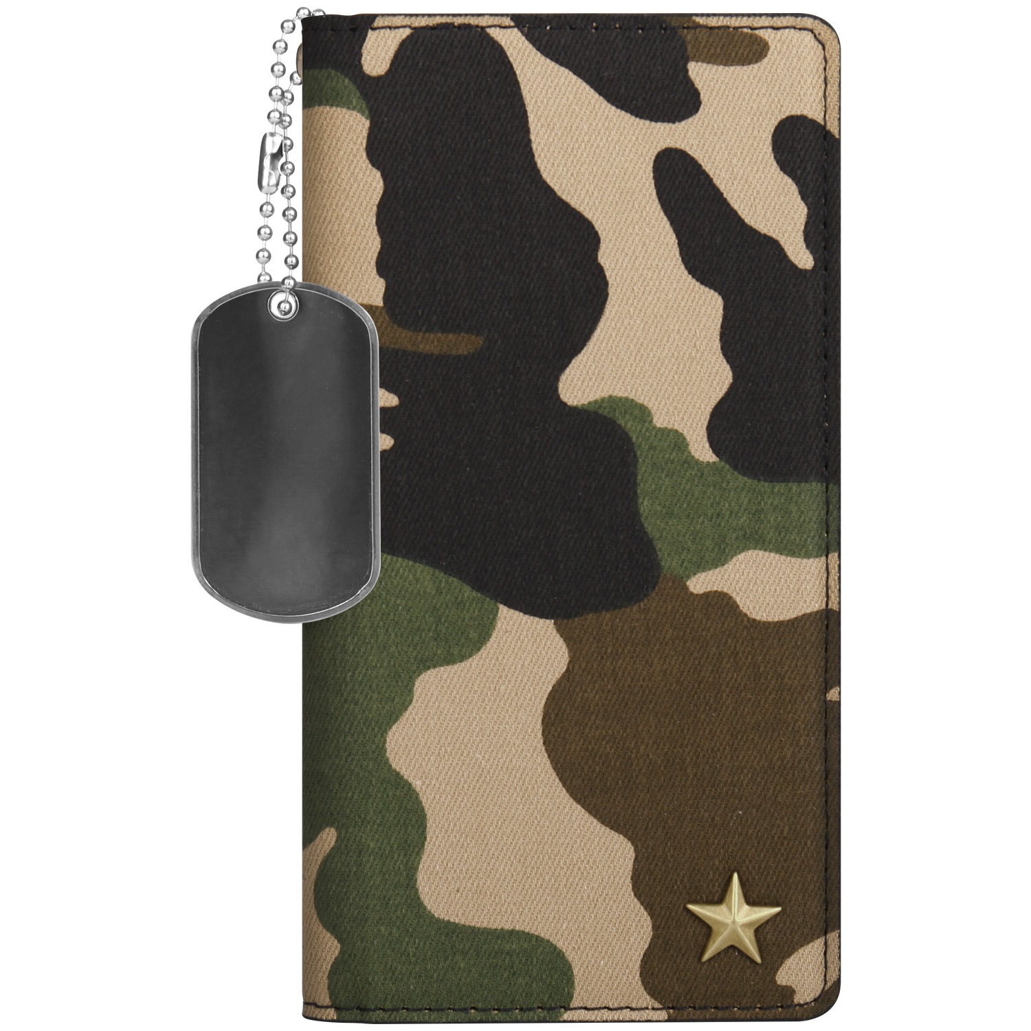 iPhone SE 第2世代 se2 ケース iPhone XS/X/8/7 ケース 手帳型 HANSMARE CAMO CASE（ハンスマレ カモケース）アイフォン カバー スタンド機能付き カモフラ柄 ドッグタグ スタッズ