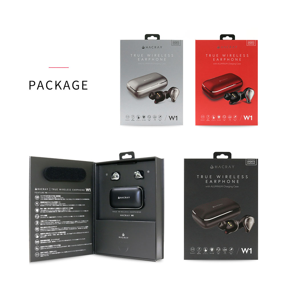 HACRAY W1 完全ワイヤレスイヤホン【カナル型 / 7時間連続再生 / IPX7防水】