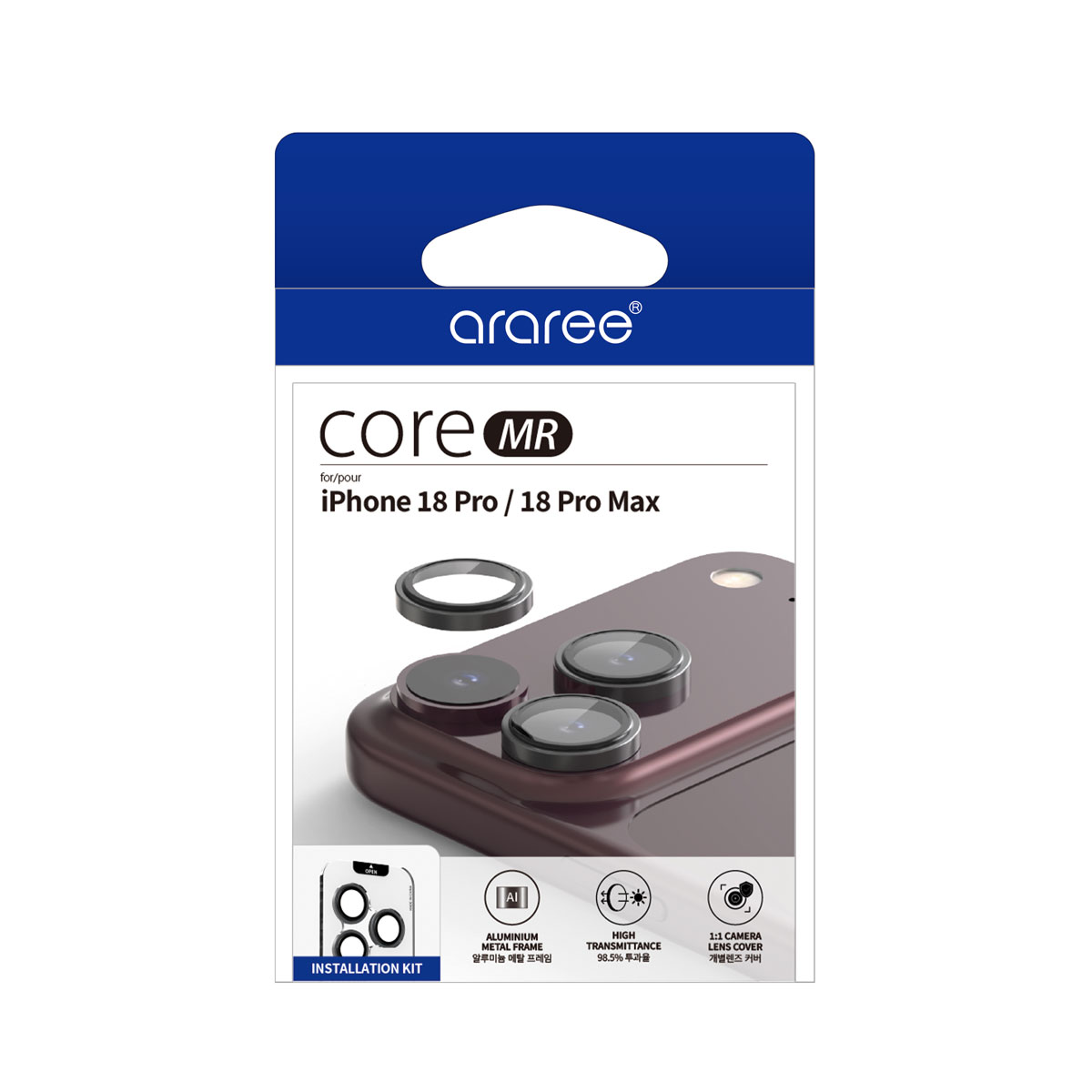 [ iPhone 18 Pro / iPhone 18 Pro Max 用] core MR カメラレンズ 個別カバー 強化ガラスフィルム ＜予約受付中＞
