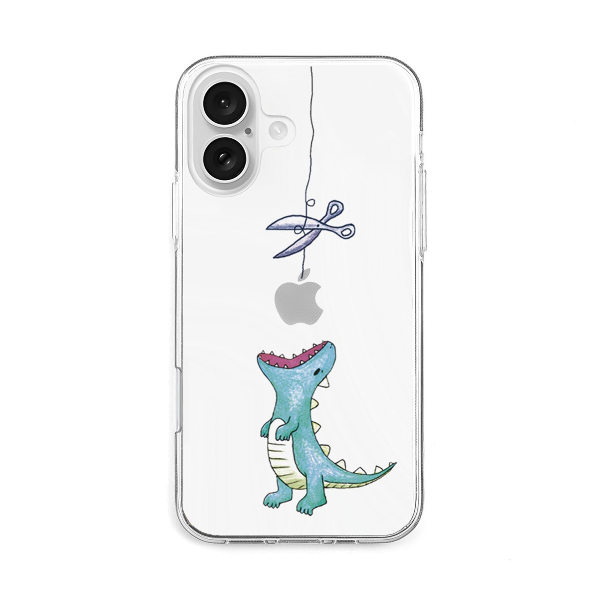 [ iPhone 17 / iPhone Air / 17 Pro / 17 Pro Max 用] ソフト クリアケース はらぺこザウルス 恐竜 透明カバー for iPhone 17 / 16 / 15 / 14 シリーズ