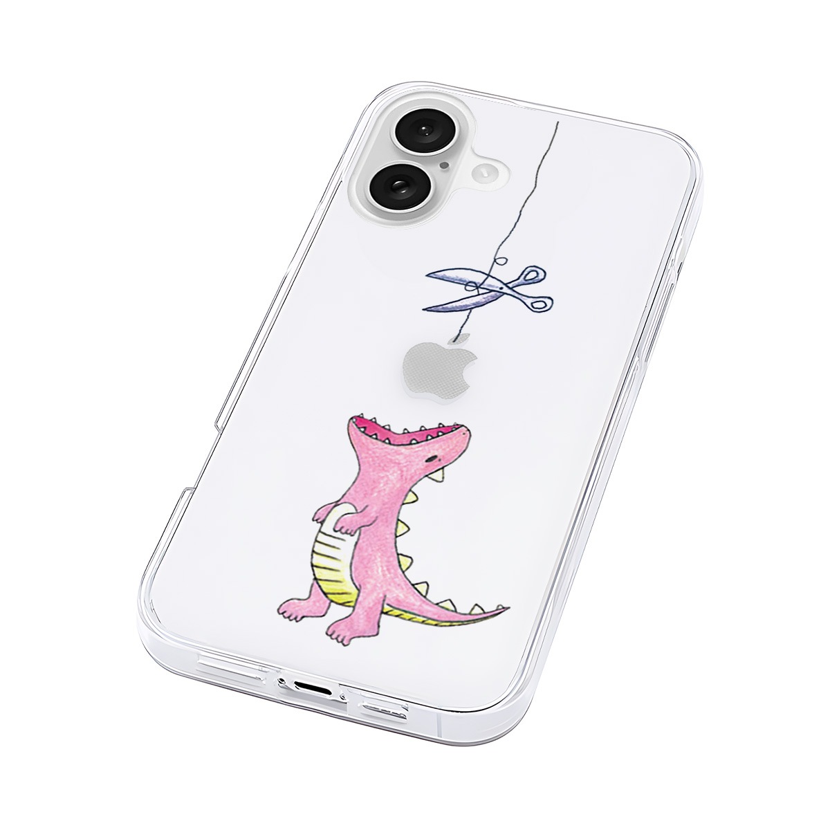 [ iPhone 17 / iPhone Air / 17 Pro / 17 Pro Max 用] ソフト クリアケース はらぺこザウルス 恐竜 透明カバー for iPhone 17 / 16 / 15 / 14 シリーズ