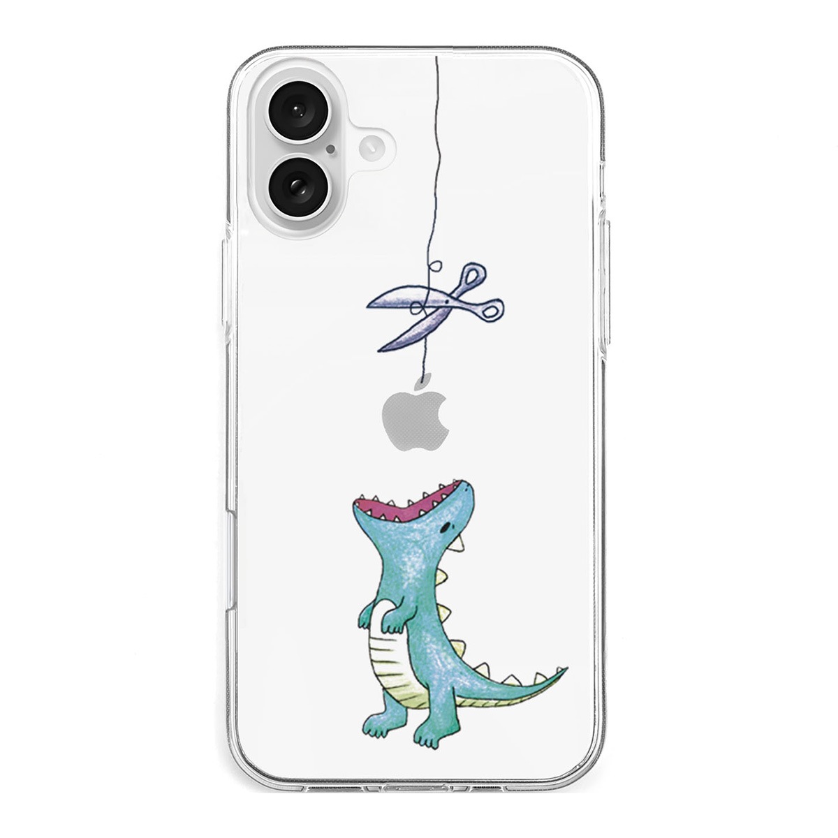 [ iPhone 17 / iPhone Air / 17 Pro / 17 Pro Max 用] ソフト クリアケース はらぺこザウルス 恐竜 透明カバー for iPhone 17 / 16 / 15 / 14 シリーズ