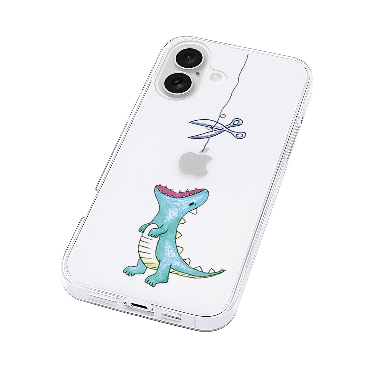 [ iPhone 17 / iPhone Air / 17 Pro / 17 Pro Max 用] ソフト クリアケース はらぺこザウルス 恐竜 透明カバー for iPhone 17 / 16 / 15 / 14 シリーズ