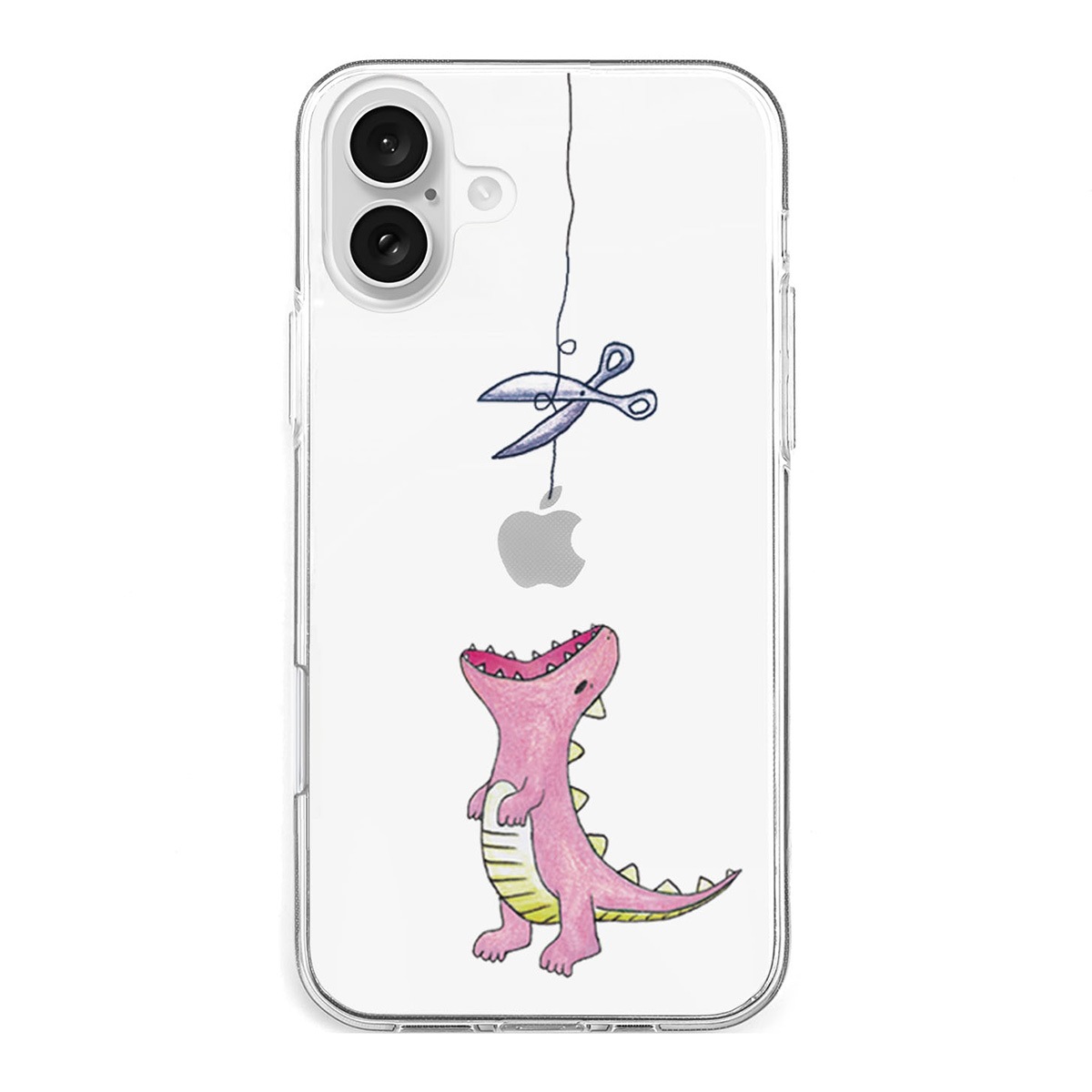 [ iPhone 17 / iPhone Air / 17 Pro / 17 Pro Max 用] ソフト クリアケース はらぺこザウルス 恐竜 透明カバー for iPhone 17 / 16 / 15 / 14 シリーズ