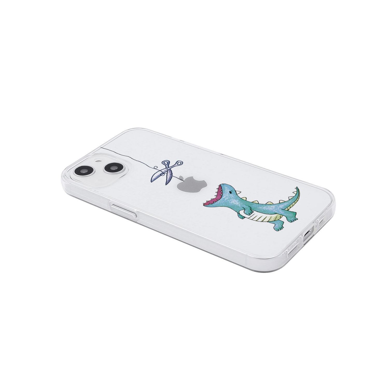 [ iPhone 17 / iPhone Air / 17 Pro / 17 Pro Max 用] ソフト クリアケース はらぺこザウルス 恐竜 透明カバー for iPhone 17 / 16 / 15 / 14 シリーズ