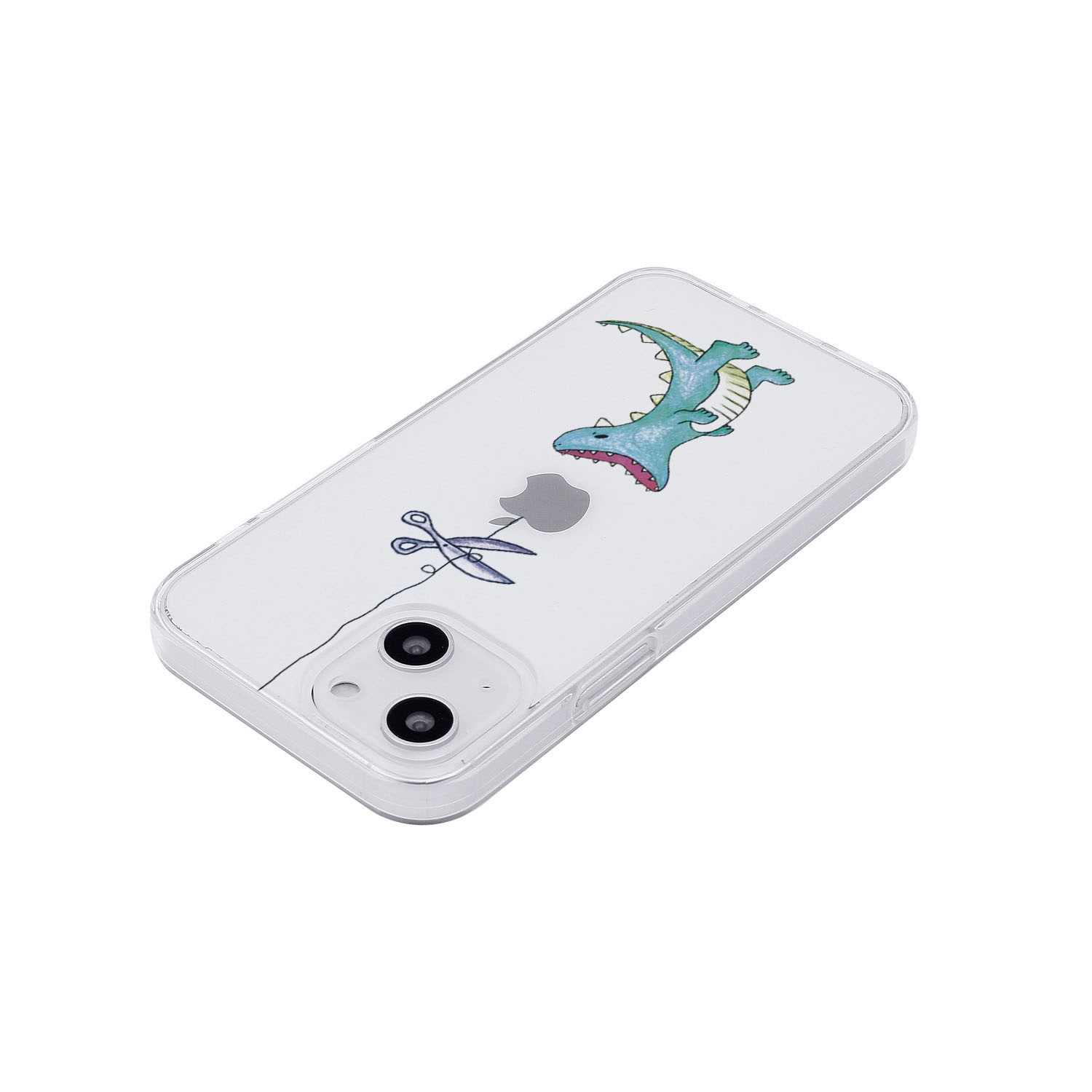 [ iPhone 17 / iPhone Air / 17 Pro / 17 Pro Max 用] ソフト クリアケース はらぺこザウルス 恐竜 透明カバー for iPhone 17 / 16 / 15 / 14 シリーズ